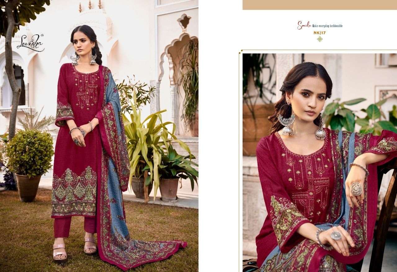 Levisha Nikhaar Pure Pashmina Dress Material Bulk clothes shopping