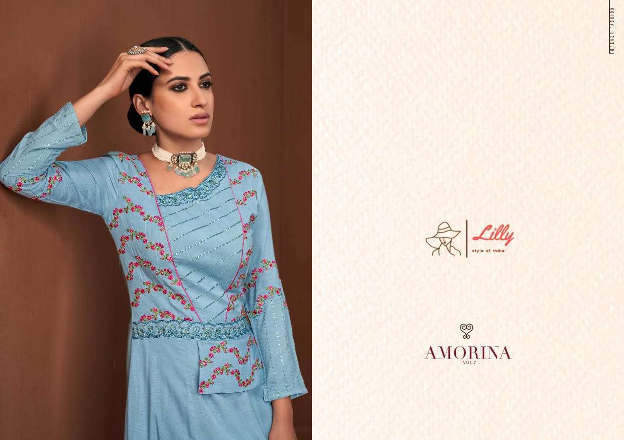 Lilly AMORINA VOL-7 Gown Kurti manufacturers in Ahmedabad