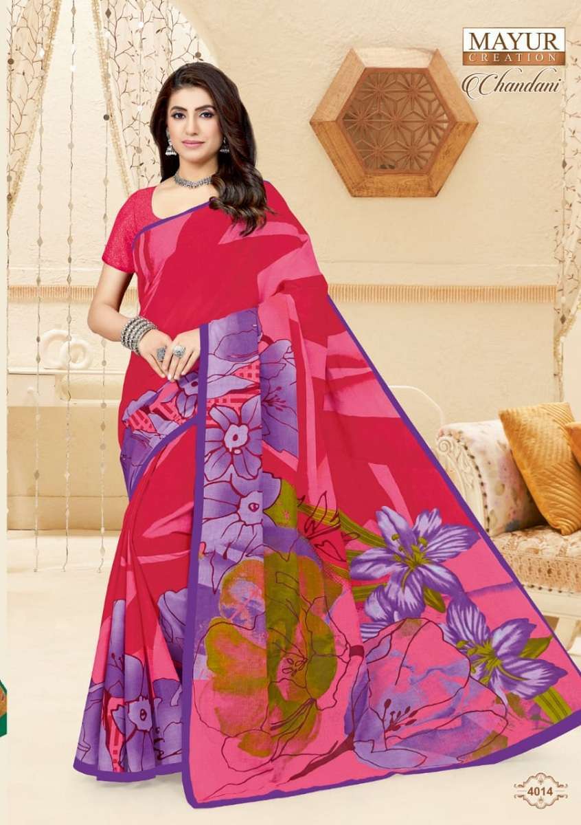 Mayur Chandani Cotton Saree Vol-4 -Dress Material Bulk saree supplier in Ahmedabad