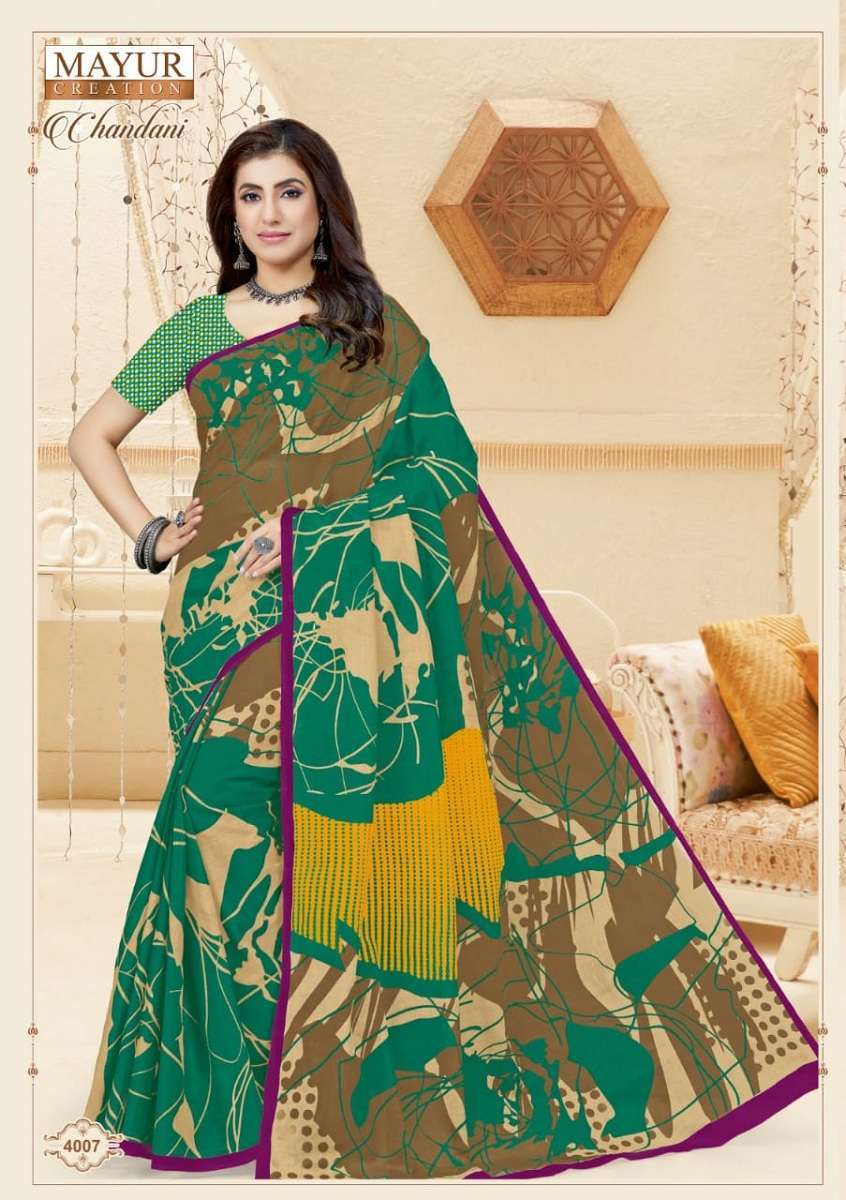 Mayur Chandani Cotton Saree Vol-4 -Dress Material Bulk saree supplier in Ahmedabad