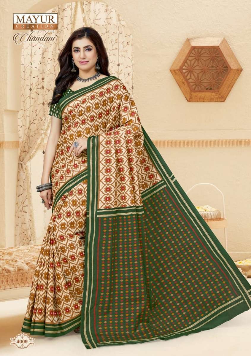 Mayur Chandani Cotton Saree Vol-4 -Dress Material Bulk saree supplier in Ahmedabad