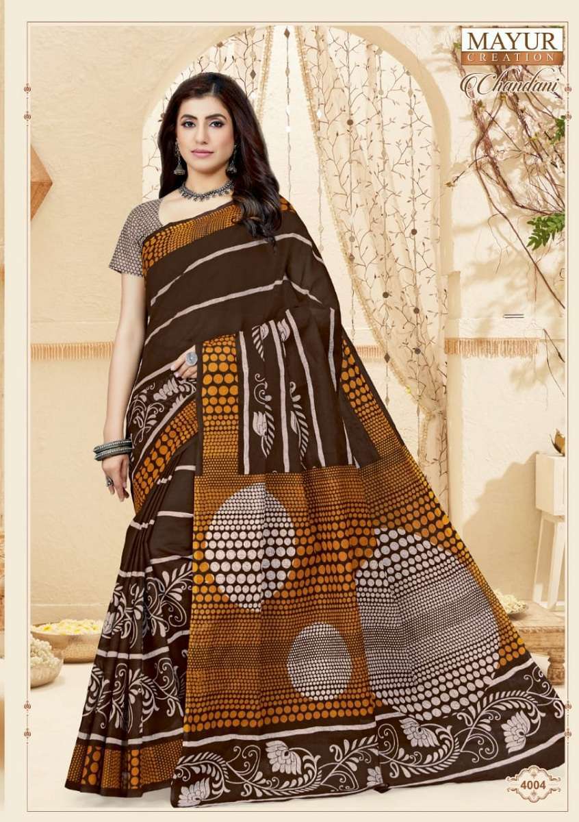Mayur Chandani Cotton Saree Vol-4 -Dress Material Bulk saree supplier in Ahmedabad