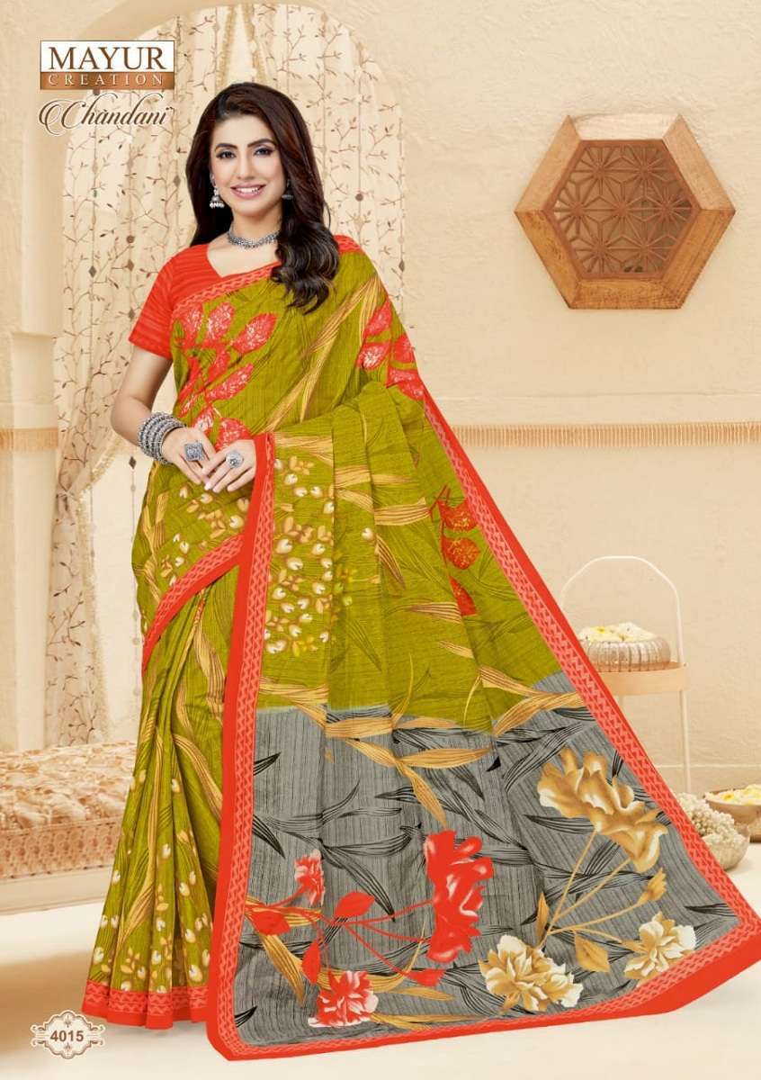 Mayur Chandani Cotton Saree Vol-4 -Dress Material Bulk saree supplier in Ahmedabad