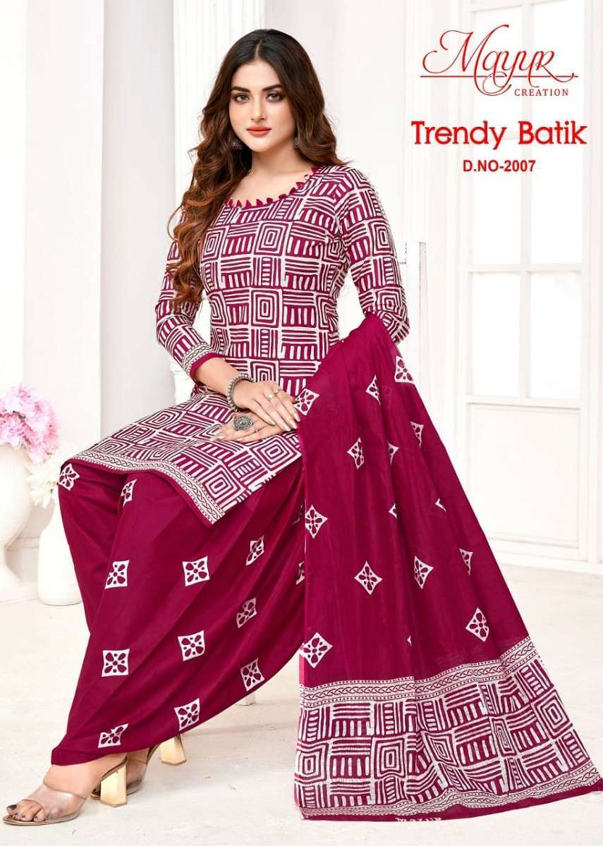 Mayur Trendy Batic Vol-2 -Dress Material Wholesale cotton dress material in Ahmedabad