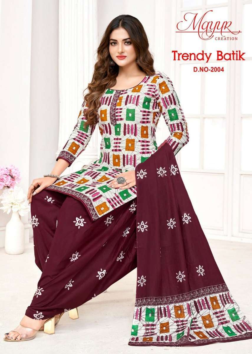 Mayur Trendy Batic Vol-2 -Dress Material Wholesale cotton dress material in Ahmedabad