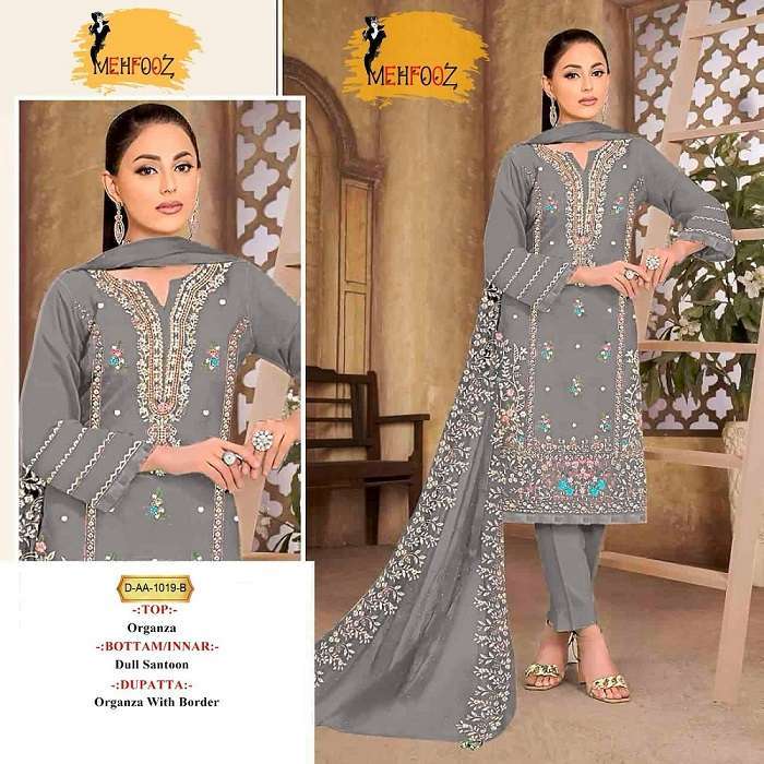 Mehfooz Pakistani Work Suits D No.-1019 - Wholesale Salwar Suits