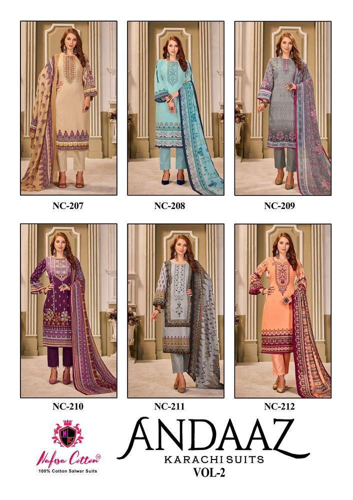 Nafisa Andaaz Karachi Suits Vol-2 -Dress Material wholesaler in Surat