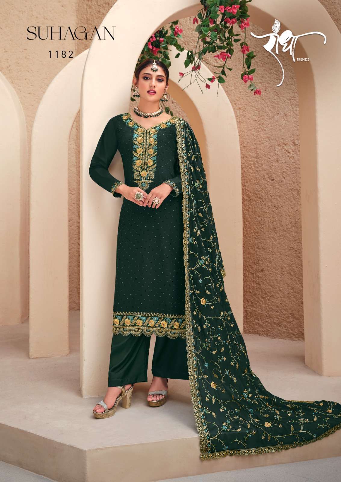 Radha Suhagan Georgette Embroidery Salwar Suit Wholesale salwar materials in Surat