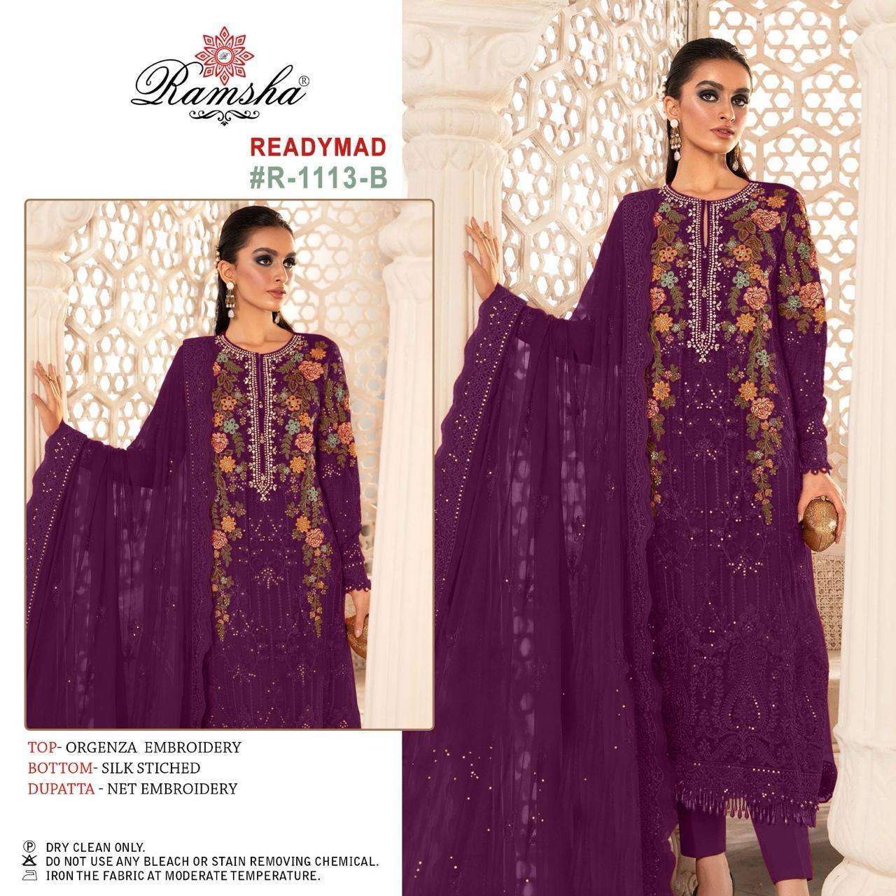 Ramsha R 1113 A To D Organza Pakistani party wear suits in Surat