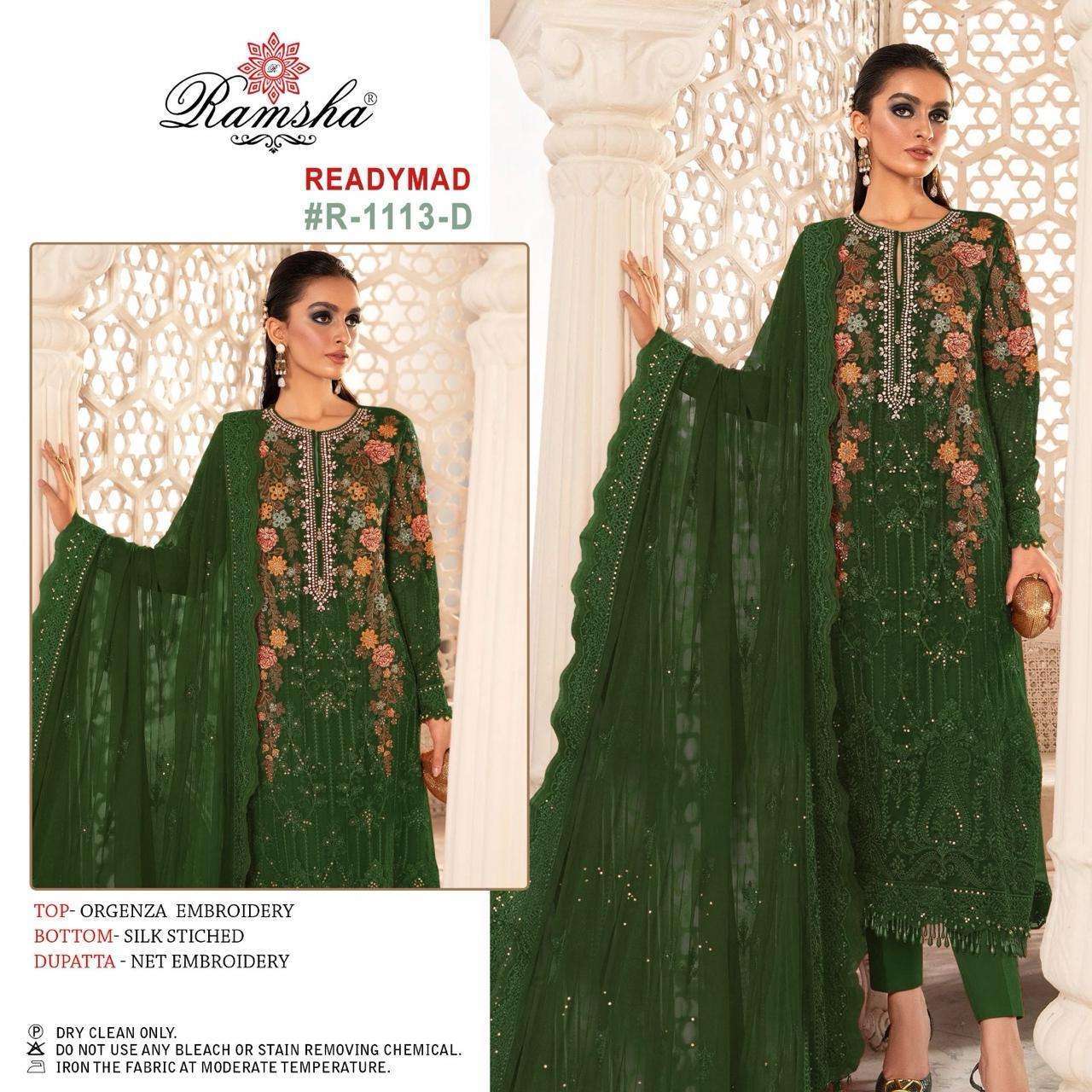 Ramsha R 1113 A To D Organza Pakistani party wear suits in Surat
