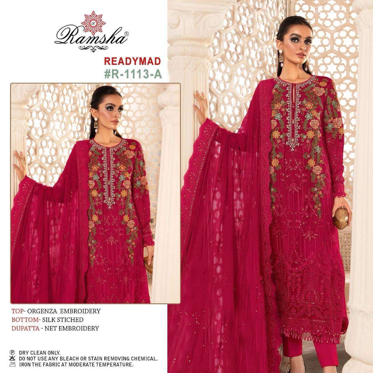 Ramsha R 1113 A To D Organza Pakistani party wear suits in Surat