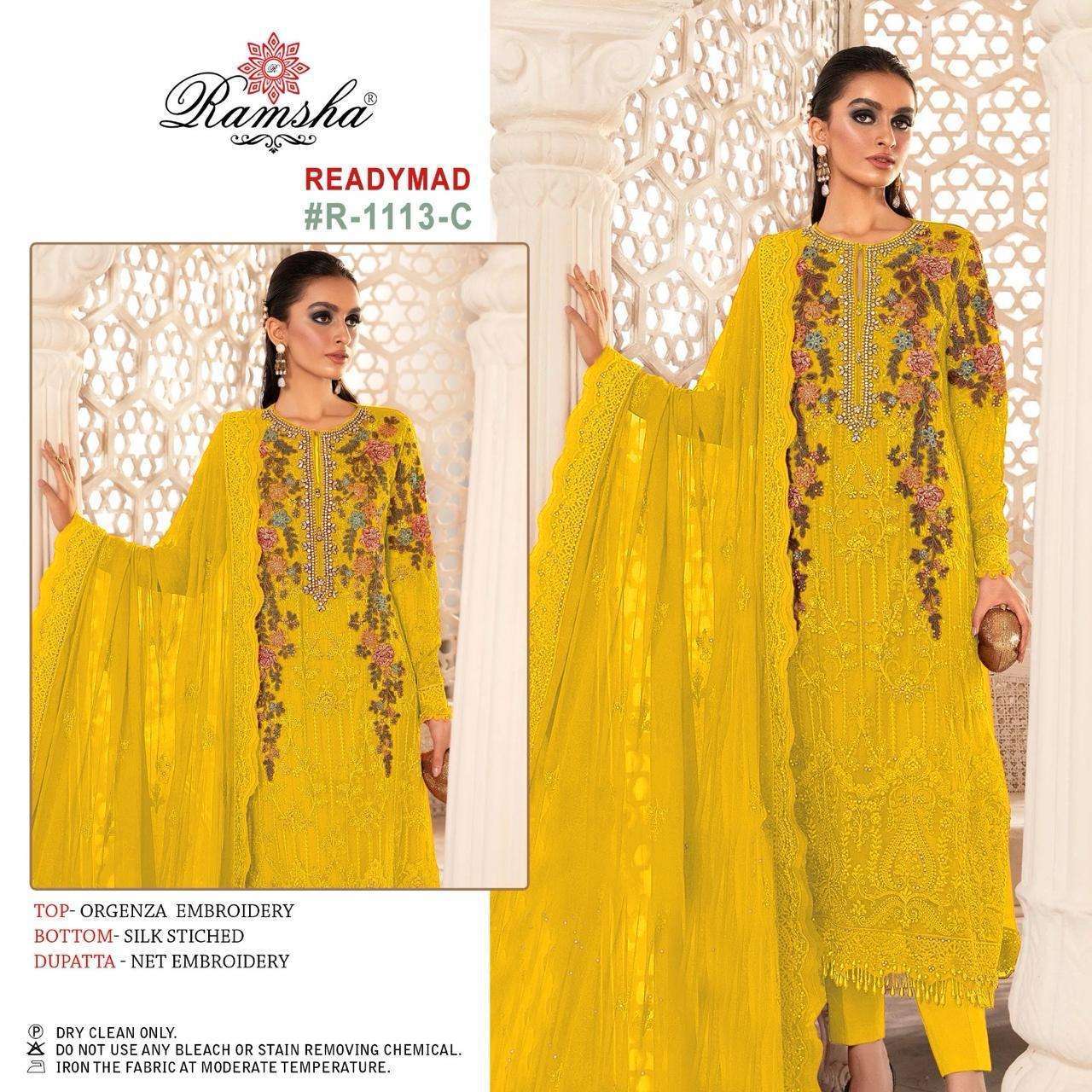 Ramsha R 1113 A To D Organza Pakistani party wear suits in Surat