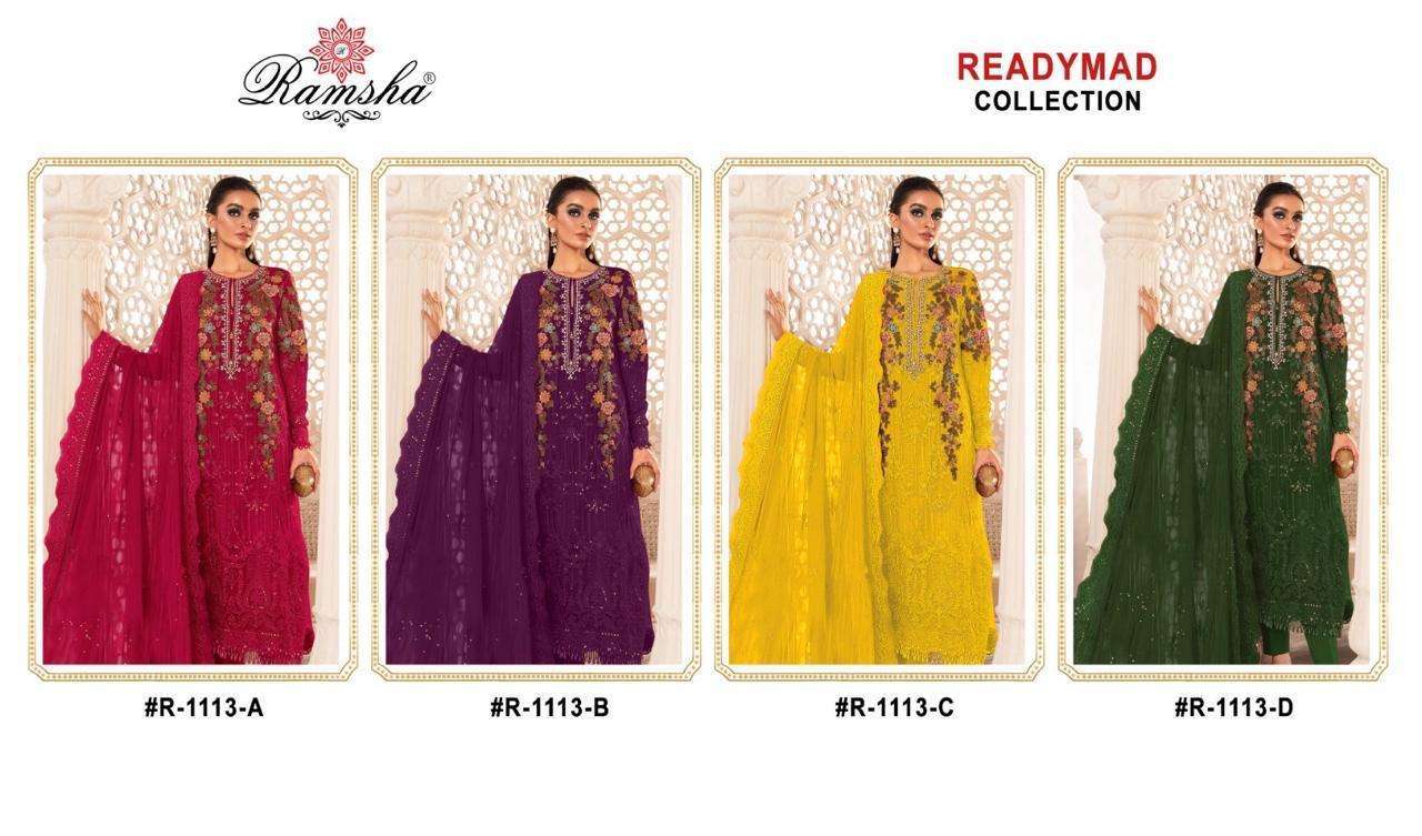 Ramsha R 1113 A To D Organza Pakistani party wear suits in Surat