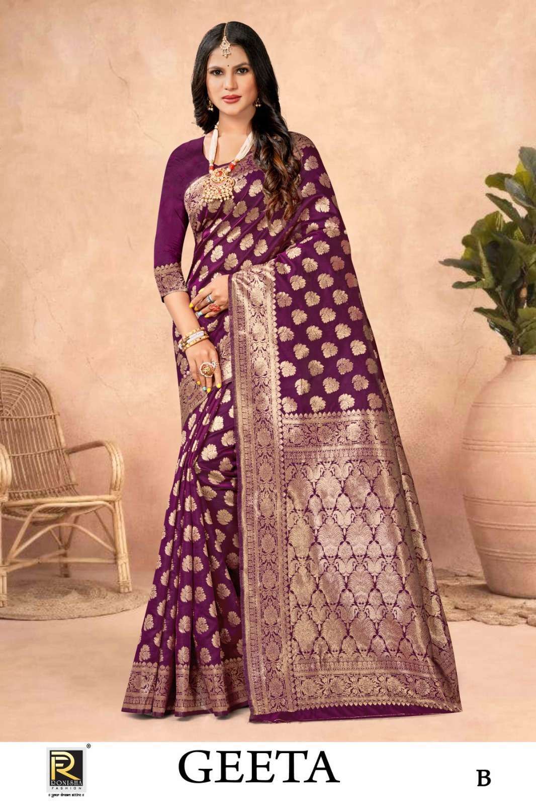 Ronisha Geeta  banarasi Silk  Wholesale saree catalog