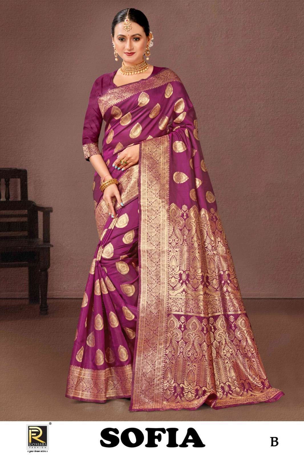 Ronisha Sofia Banarasi Silk Wholesale saree suppliers in Ahmedabad