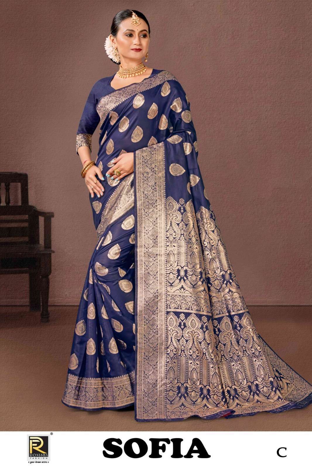 Ronisha Sofia Banarasi Silk Wholesale saree suppliers in Ahmedabad