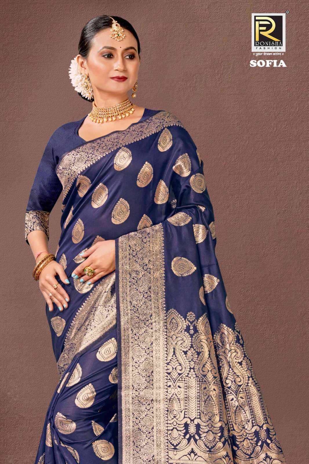 Ronisha Sofia Banarasi Silk Wholesale saree suppliers in Ahmedabad