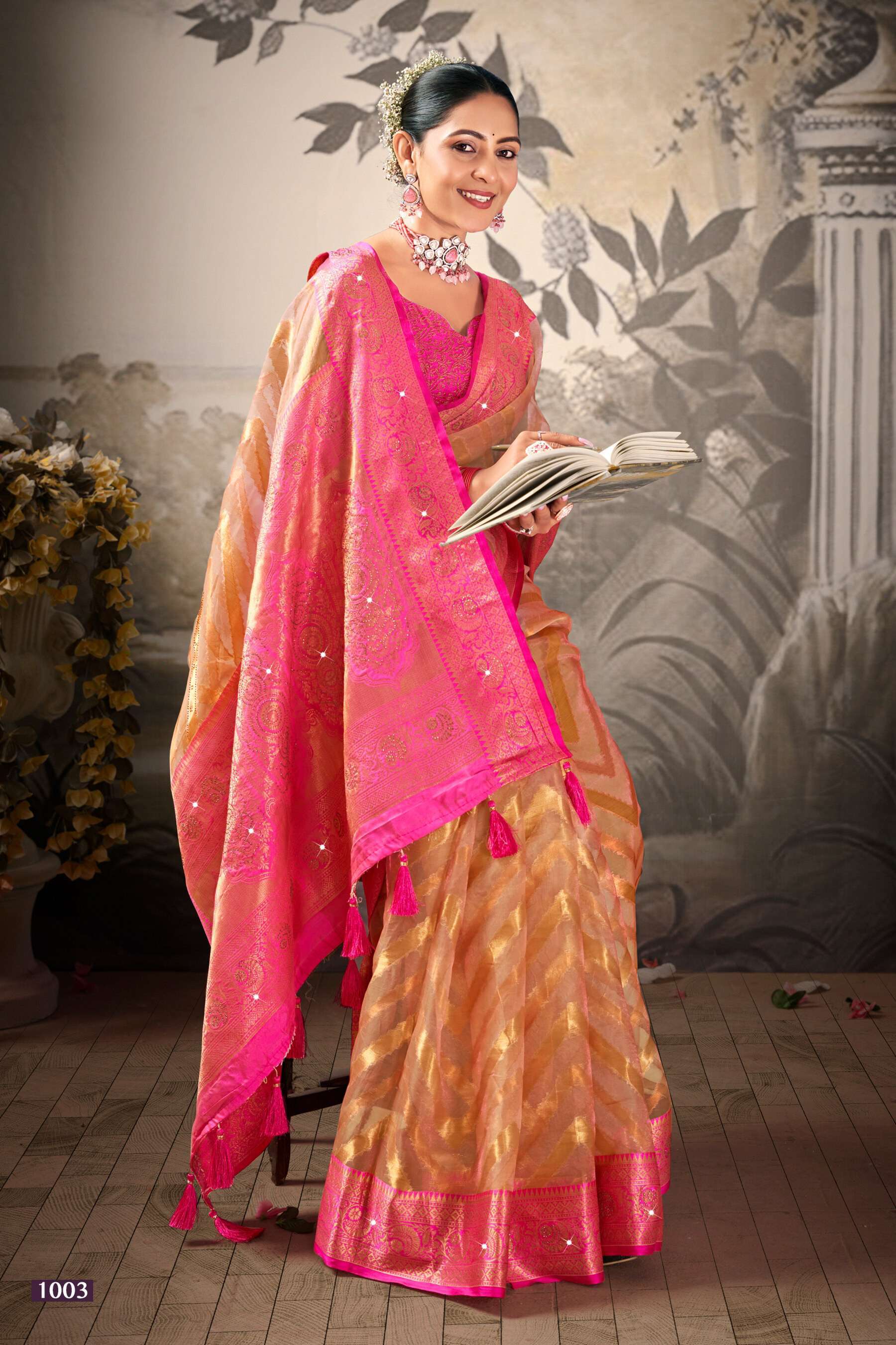 Saroj Aakruti Vol.1 Soft Organza Silk With Heavy Swarovski Work Saree wholesale market in Gujarat