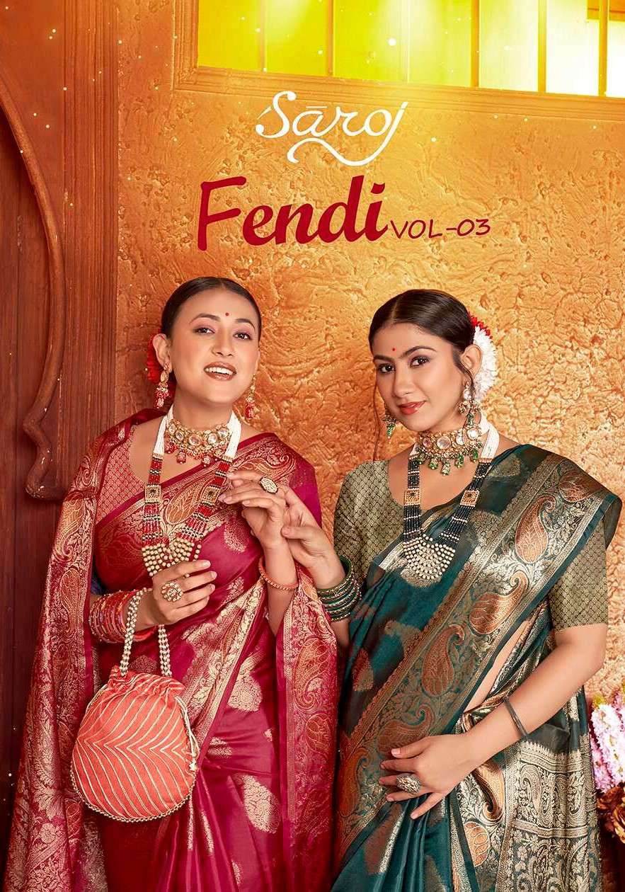 Saroj Fendi Vol 3 Soft Organza Silk Surat saree online shopping