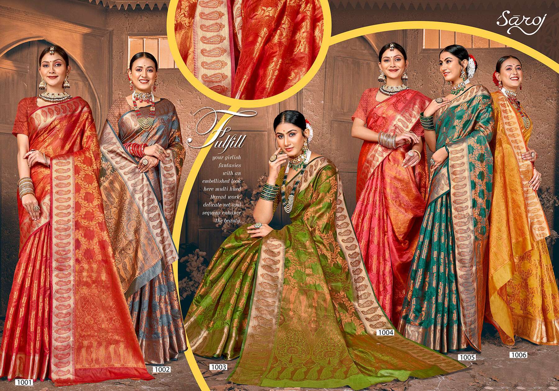 Saroj Fendi Vol - 5 Soft Organza Silk Wholesale saree market