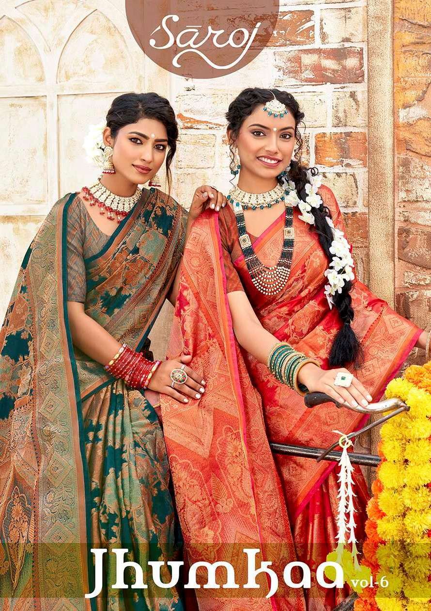 Saroj Jumka  Vol - 6 Soft organza Wholesale sarees online