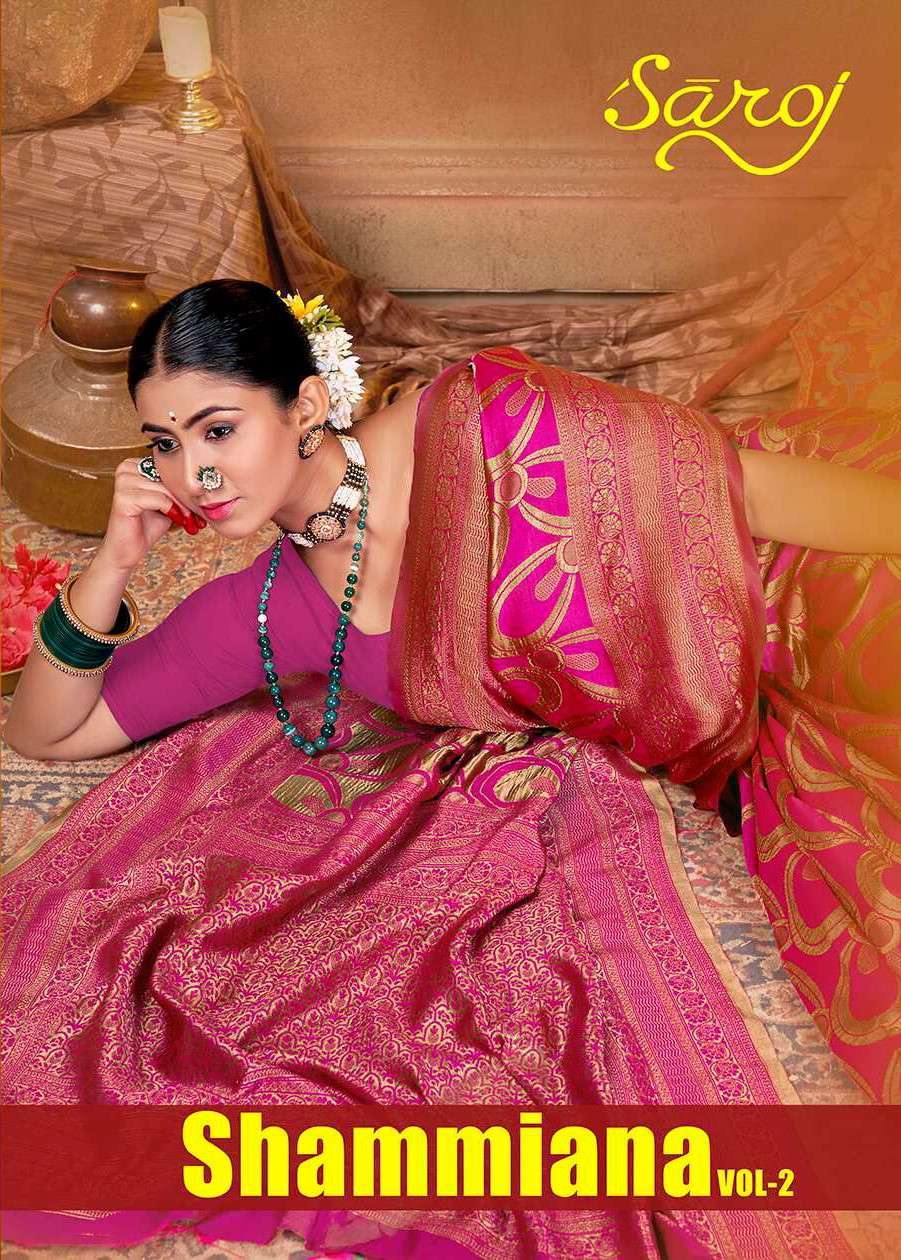 Saroj Shammiana Vol - 2 Soft Lichi Silk Designer sarees wholesale