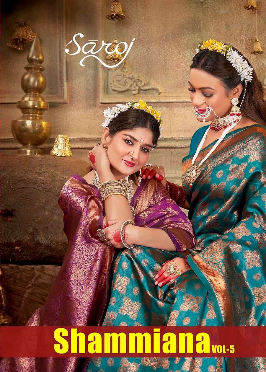 Saroj Shammiana Vol - 5 Soft Lichi Silk  Indian sarees wholesale