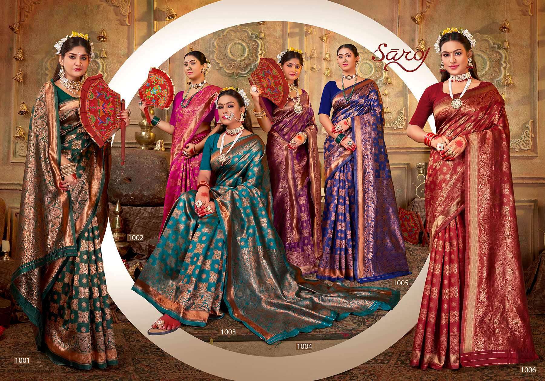 Saroj Shammiana Vol - 5 Soft Lichi Silk  Indian sarees wholesale