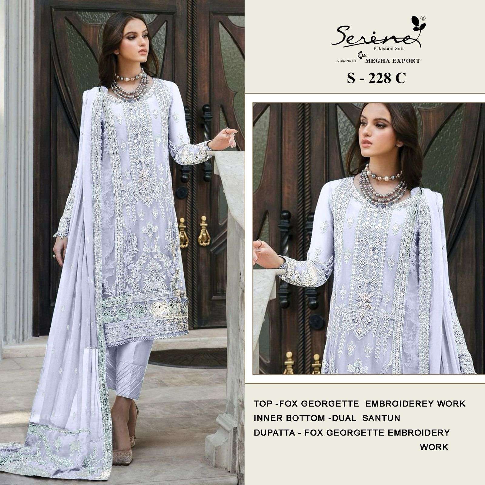 Serine S 228 A To D Faux Georgette Pakistani Suits Ladies salwar kameez wholesale