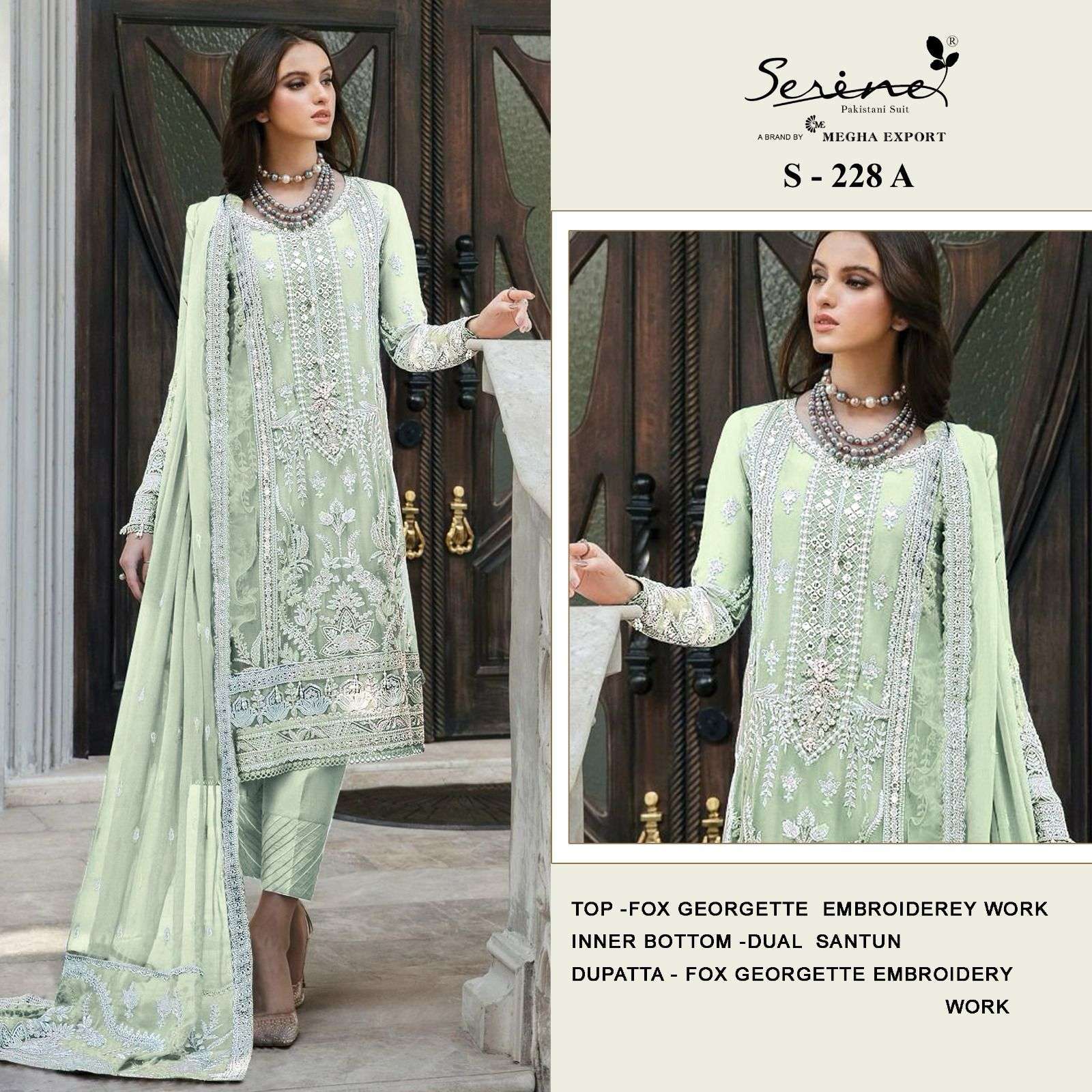 Serine S 228 A To D Faux Georgette Pakistani Suits Ladies salwar kameez wholesale