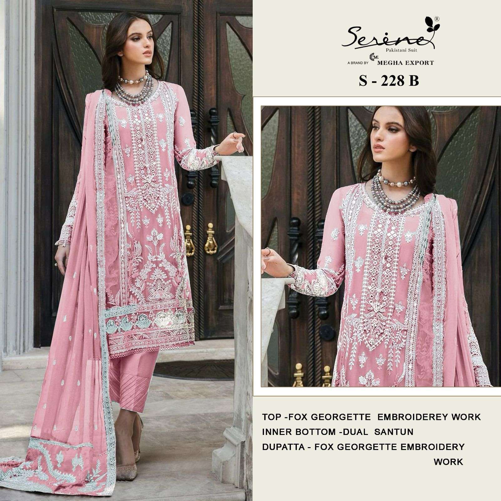 Serine S 228 A To D Faux Georgette Pakistani Suits Ladies salwar kameez wholesale