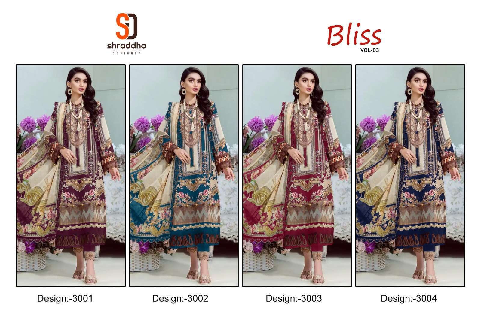 Sharaddha Bliss Vol 3 Chiffon Dupatta  Pakistani lawn suits in Surat