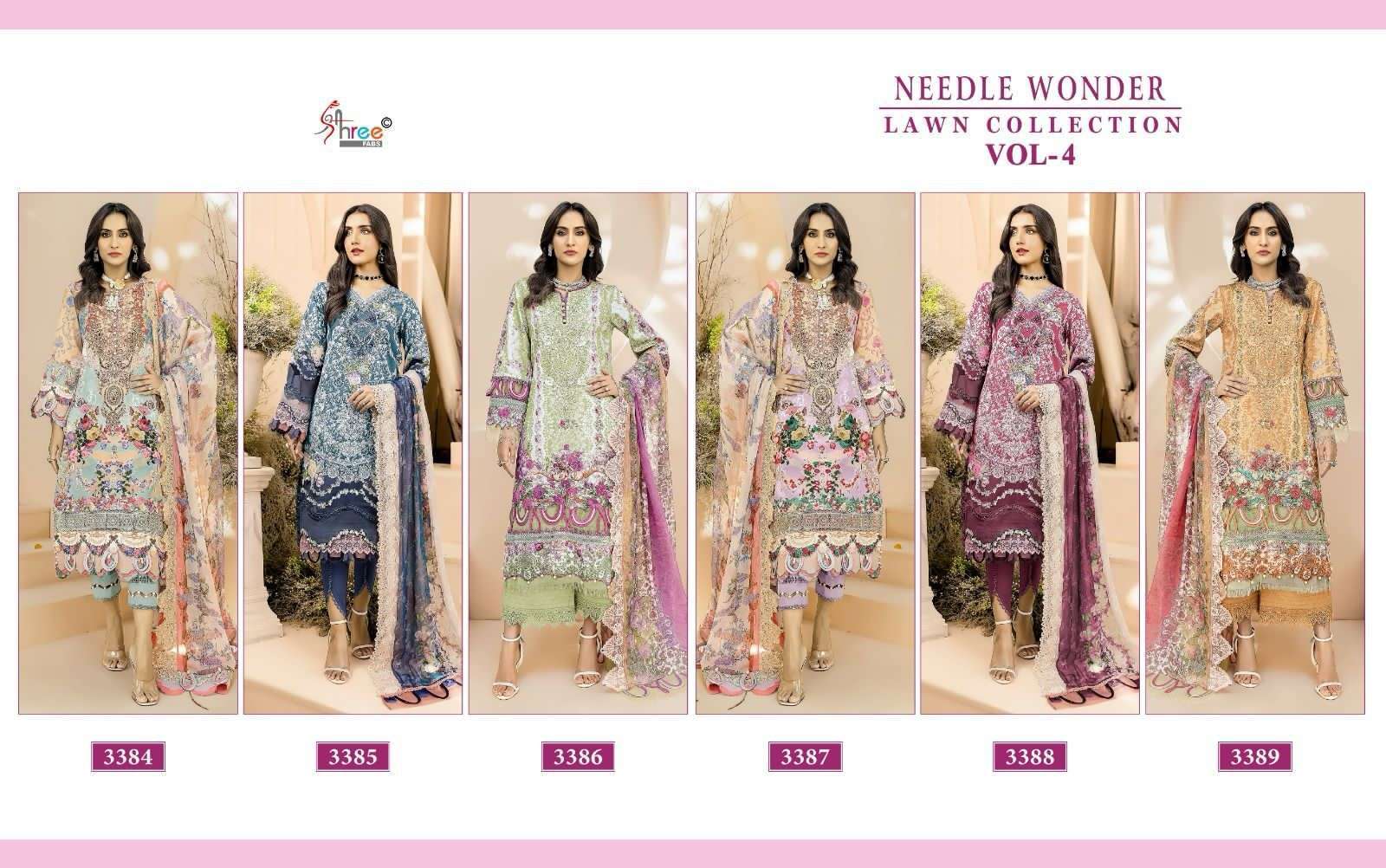 Shree Needle Wonder Vol 4 Chiffon Dupatta Salwar Suits Pakistani clothing wholesale