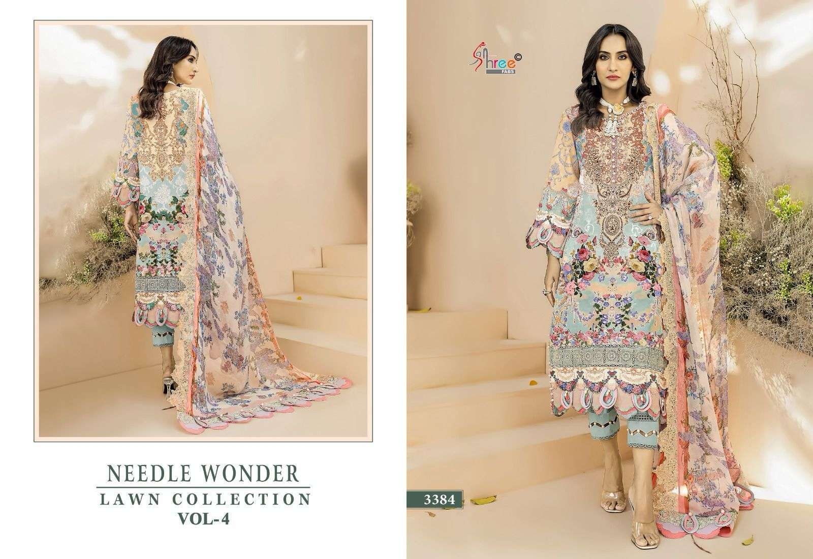 Shree Needle Wonder Vol 4 Chiffon Dupatta Salwar Suits Pakistani clothing wholesale