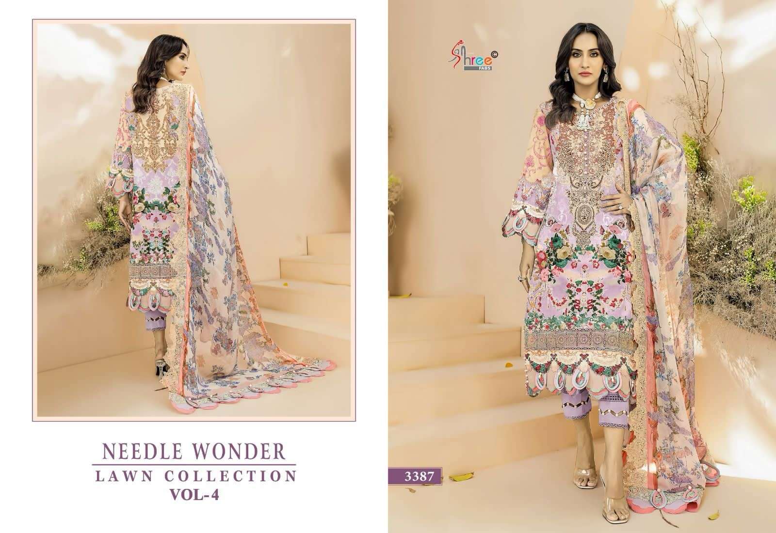 Shree Needle Wonder Vol 4 Chiffon Dupatta Salwar Suits Pakistani clothing wholesale