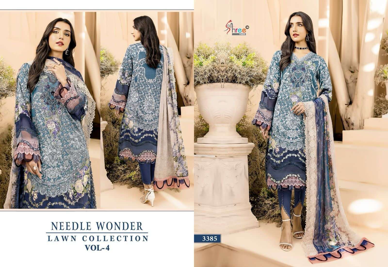 Shree Needle Wonder Vol 4 Chiffon Dupatta Salwar Suits Pakistani clothing wholesale