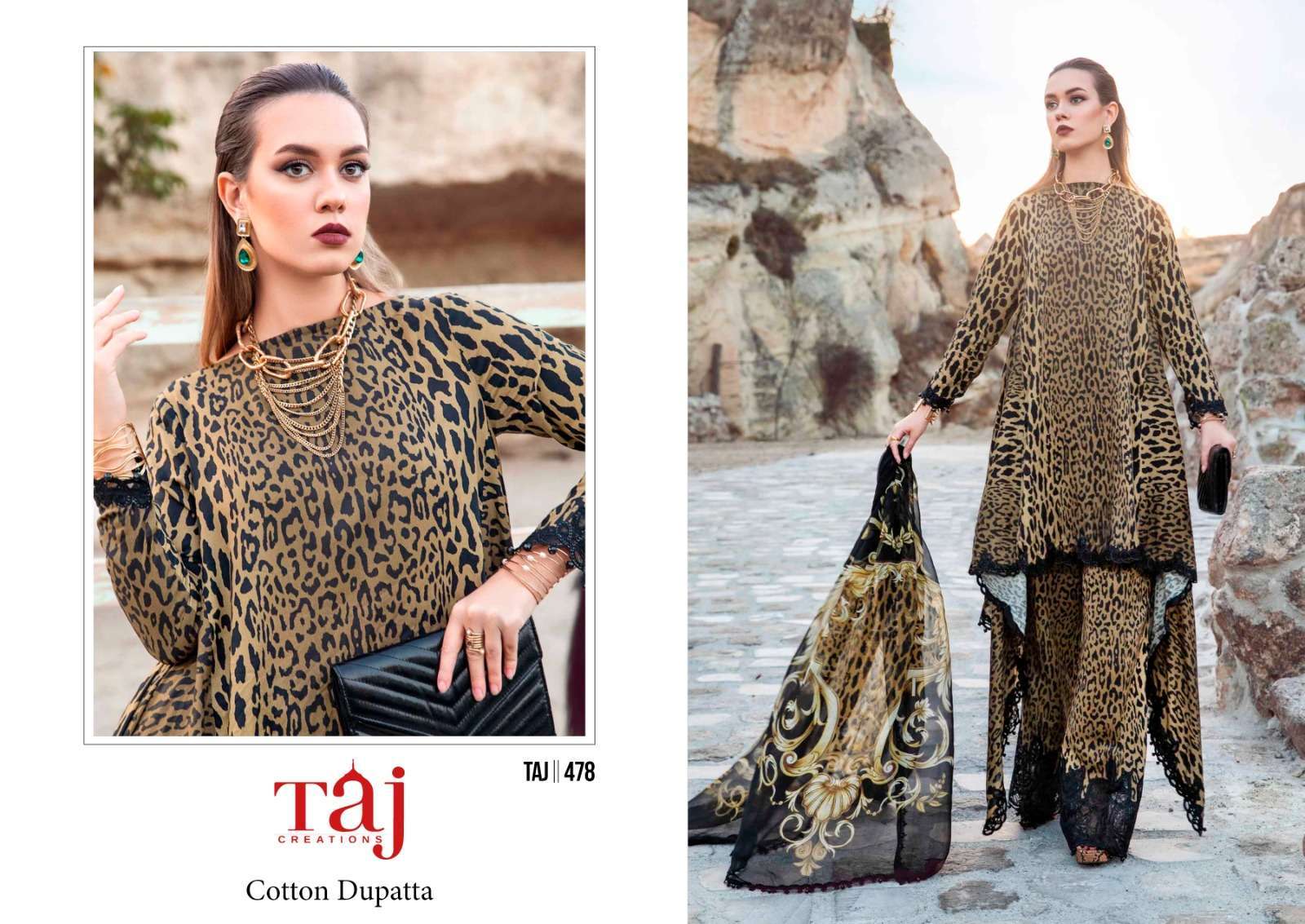 Taj 478 To 480 Cotton Dupatta Pakistani designer suits in Surat