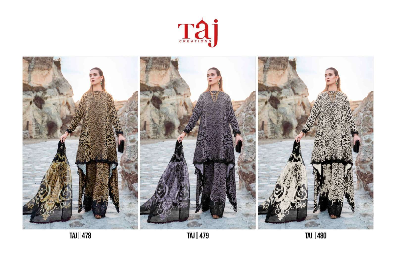 Taj 478 To 480 Cotton Dupatta Pakistani designer suits in Surat