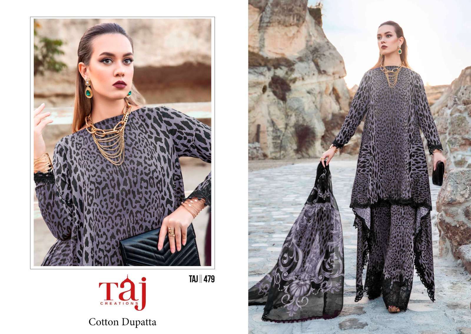 Taj 478 To 480 Cotton Dupatta Pakistani designer suits in Surat