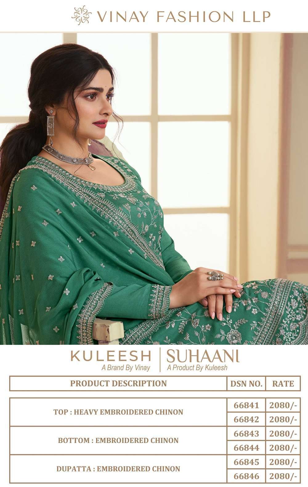 Vinay Kaseesh Suhaani Chinnon Embroidery Salwar Suits Surat Wholesale Salwar Kameez Catalogue