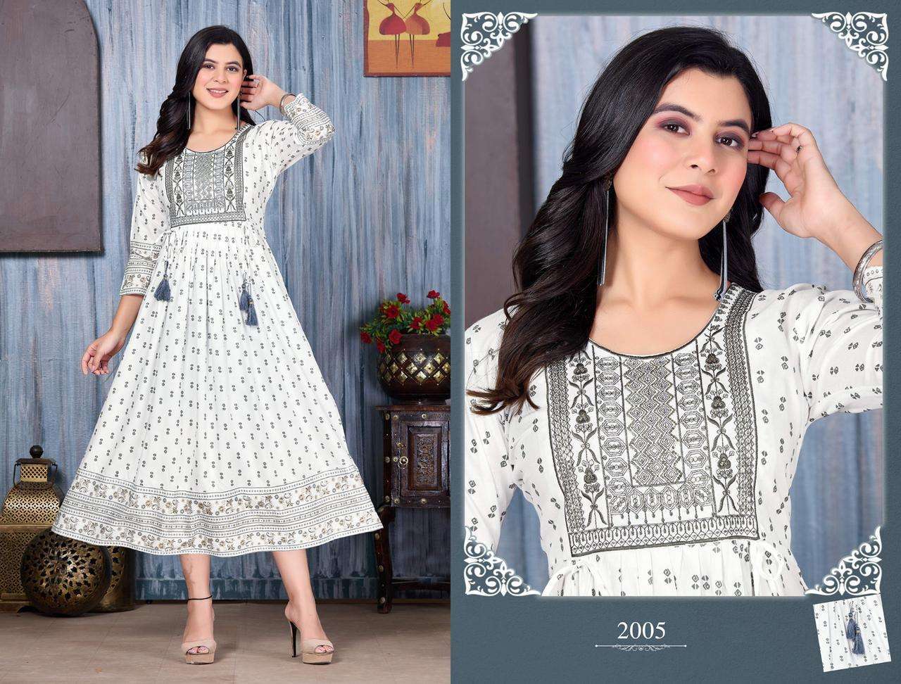  WHITE DOVE LADY Kurti fabric manufacturers