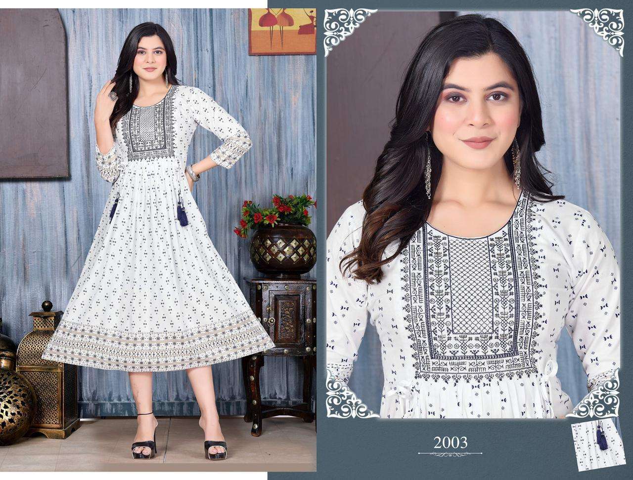  WHITE DOVE LADY Kurti fabric manufacturers
