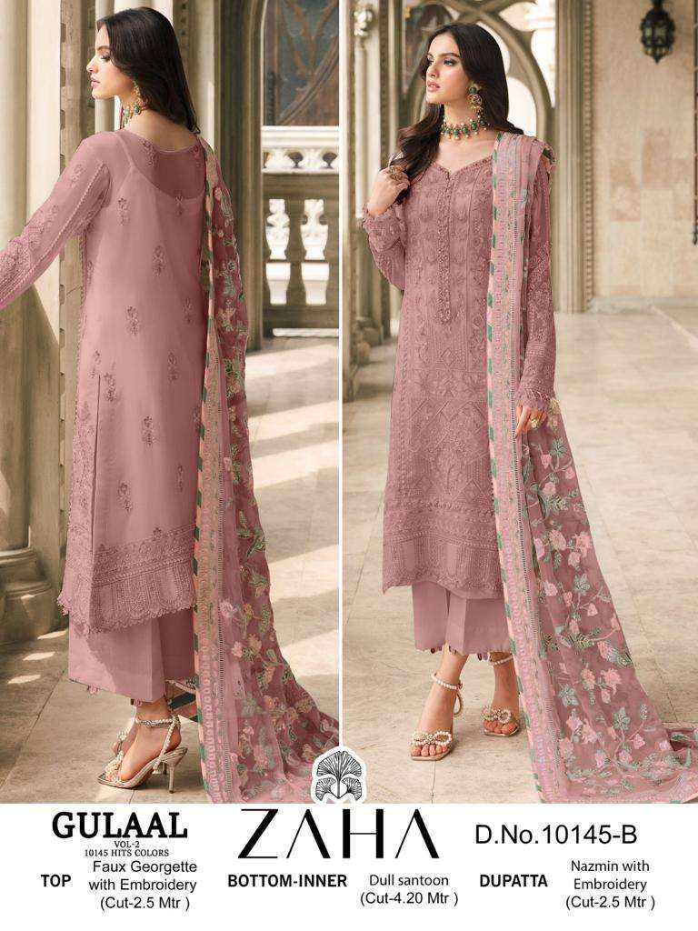 Zaha Gulaal 10145 A To D Faux Georgette Pakistani Suits salwar kameez wholesale