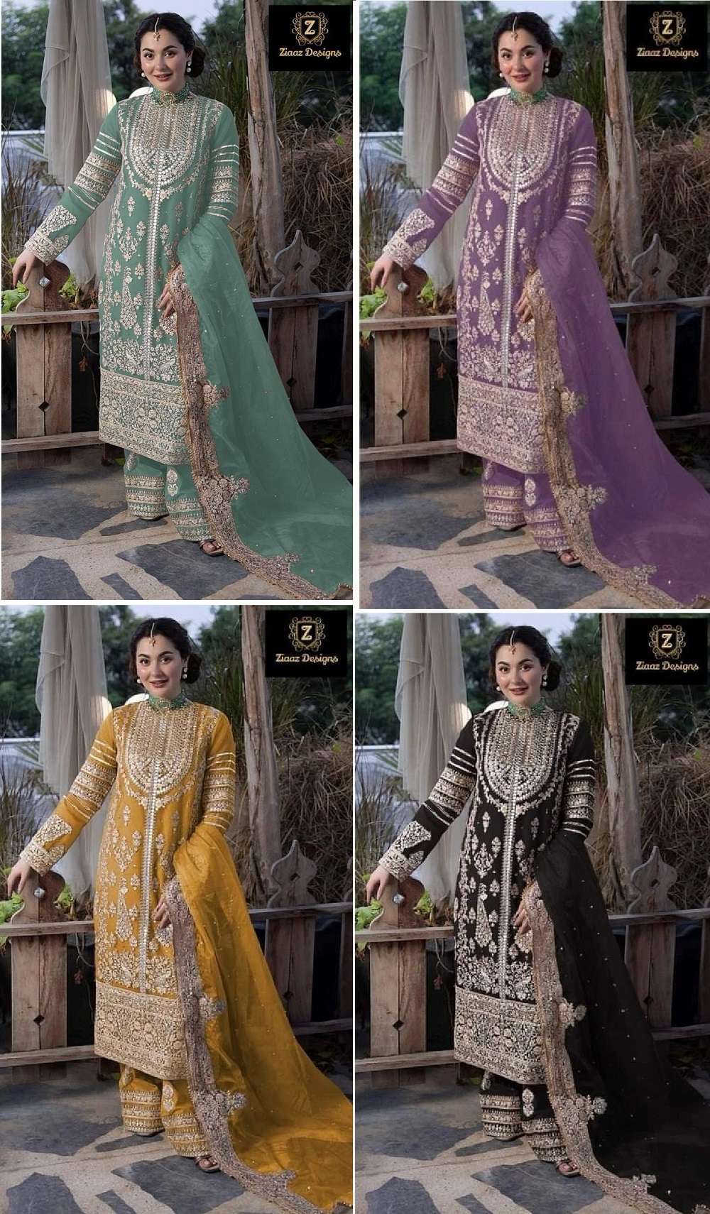 Ziaaz Designs 393 Semi Stitched Georgette Pakistani suits wholesale price list