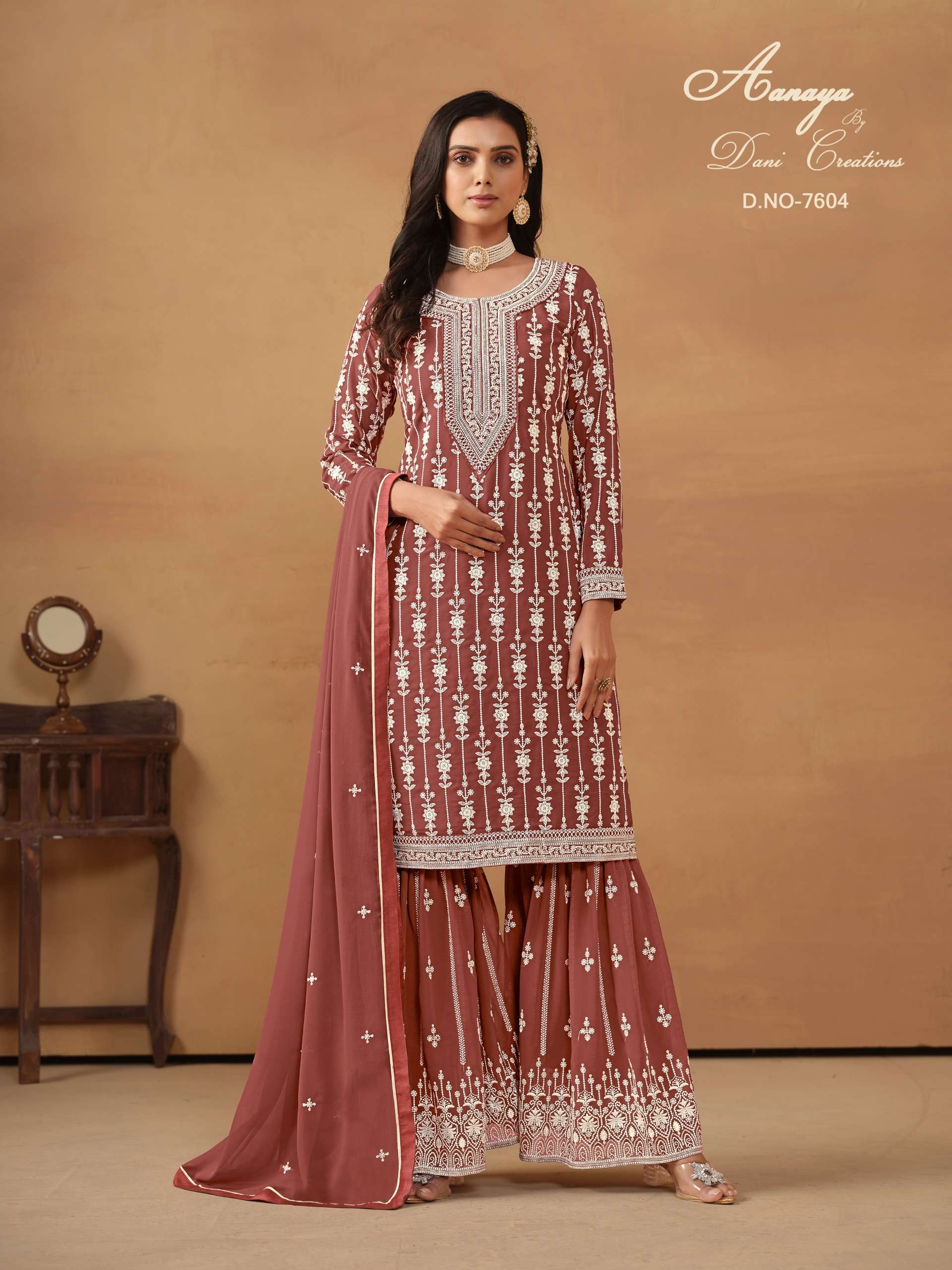 Aanaya Vol 7600 Party Wear Georgette  Churidar suit wholesalers