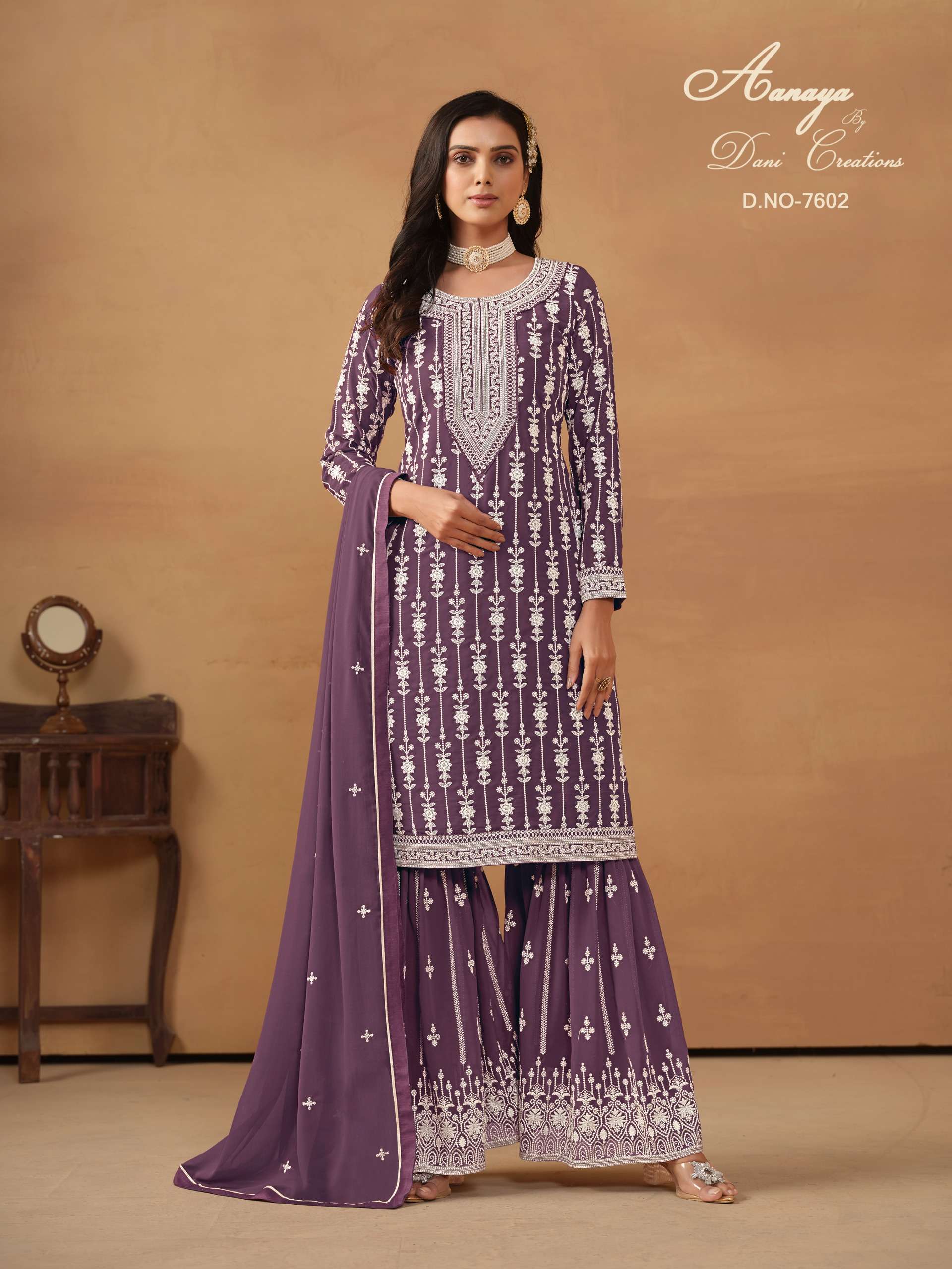 Aanaya Vol 7600 Party Wear Georgette  Churidar suit wholesalers