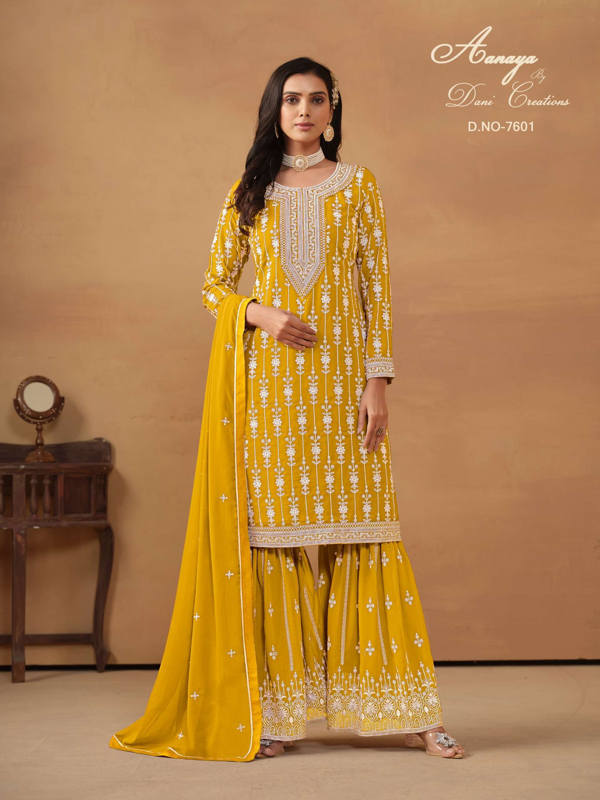 Aanaya Vol 7600 Party Wear Georgette  Churidar suit wholesalers