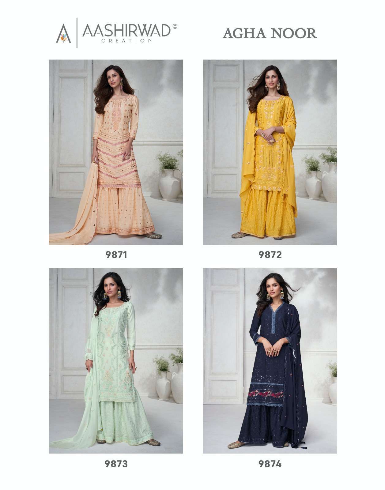 Aashirwad Gulkand Agha Noor Premium Silk Latest salwar kameez wholesale