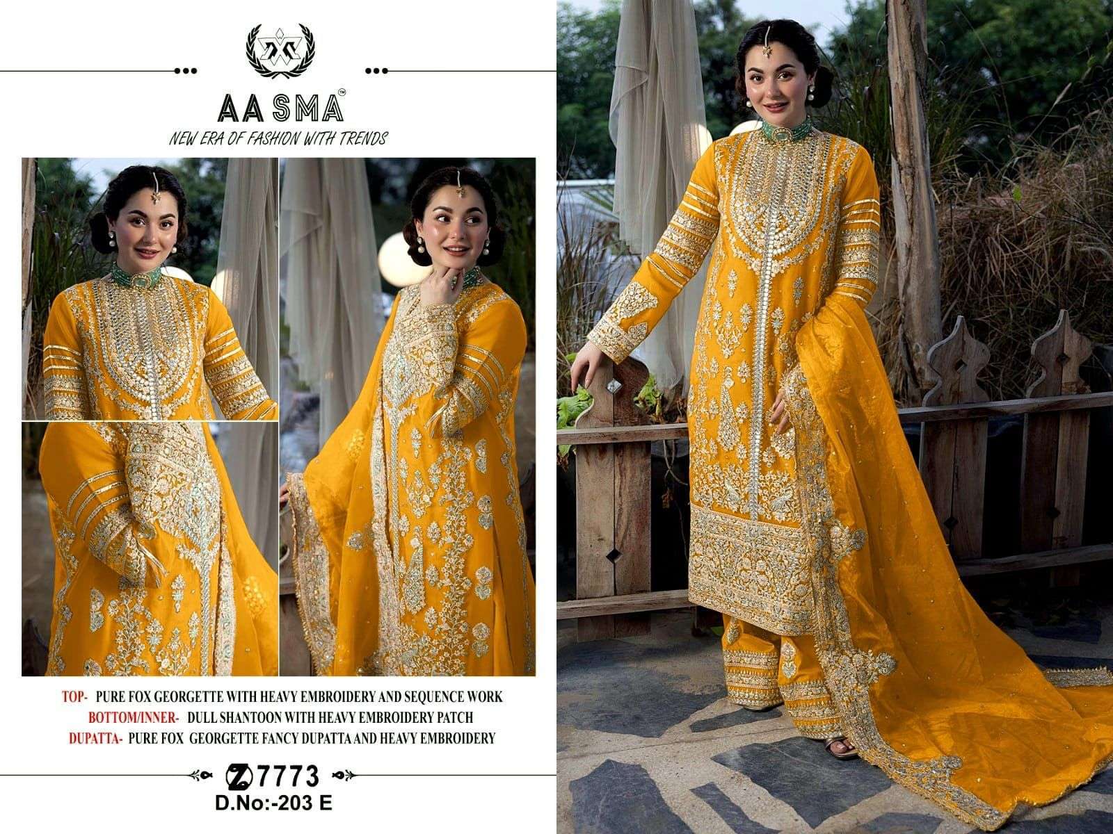 Aasma 203 E To H Hits Pakistani suit with mirror work