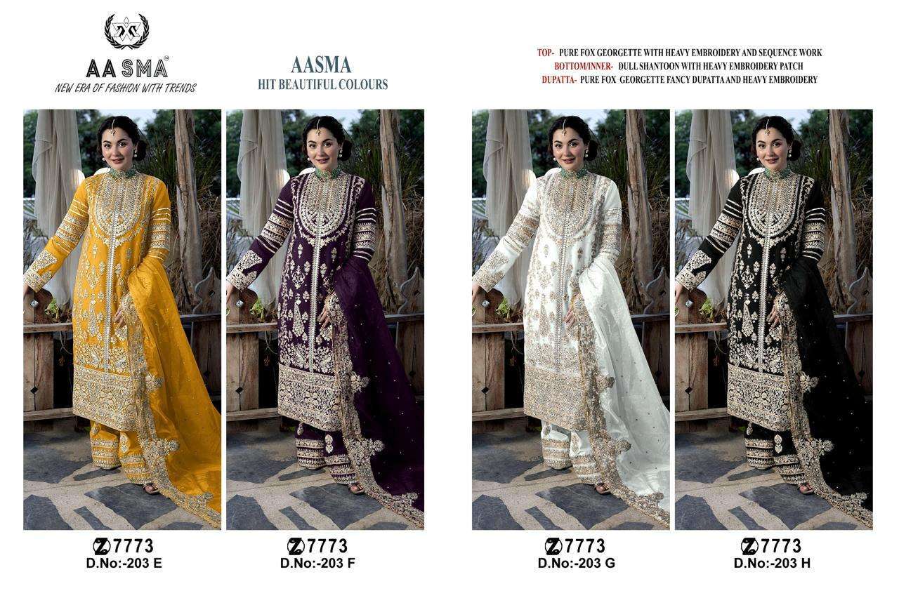 Aasma 203 E To H Hits Pakistani suit with mirror work